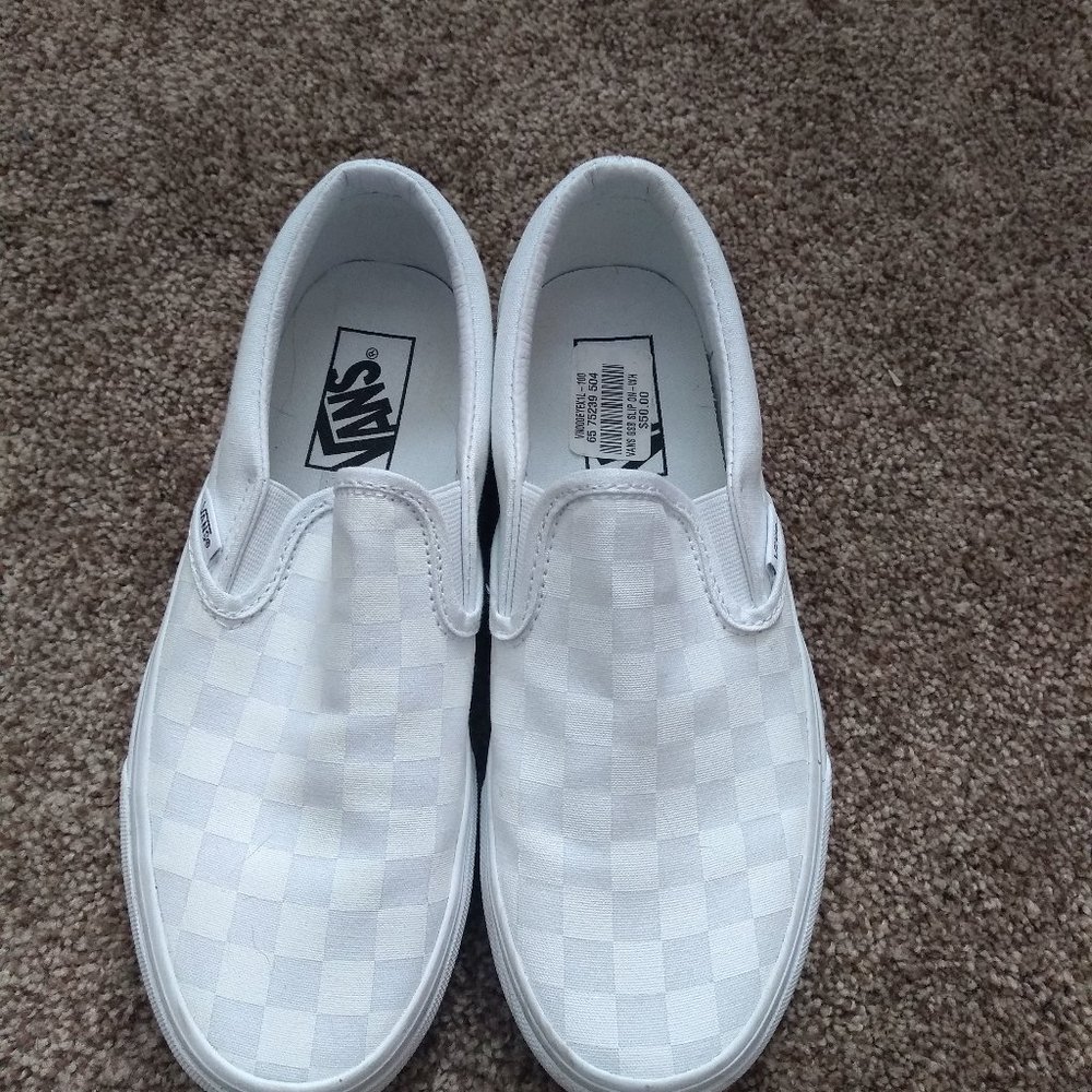 White Checkered Van Shoes